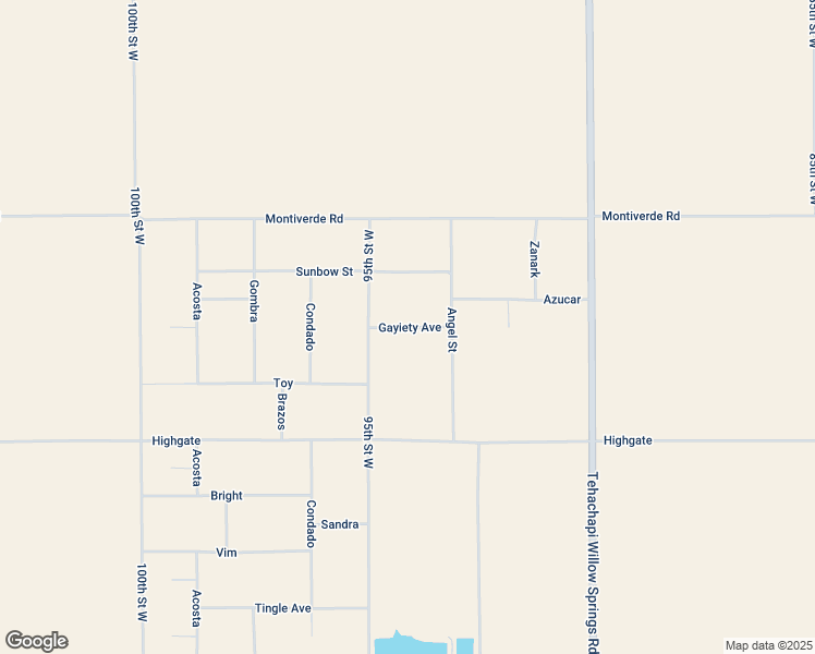 map of restaurants, bars, coffee shops, grocery stores, and more near Gayiety Avenue in Kern County
