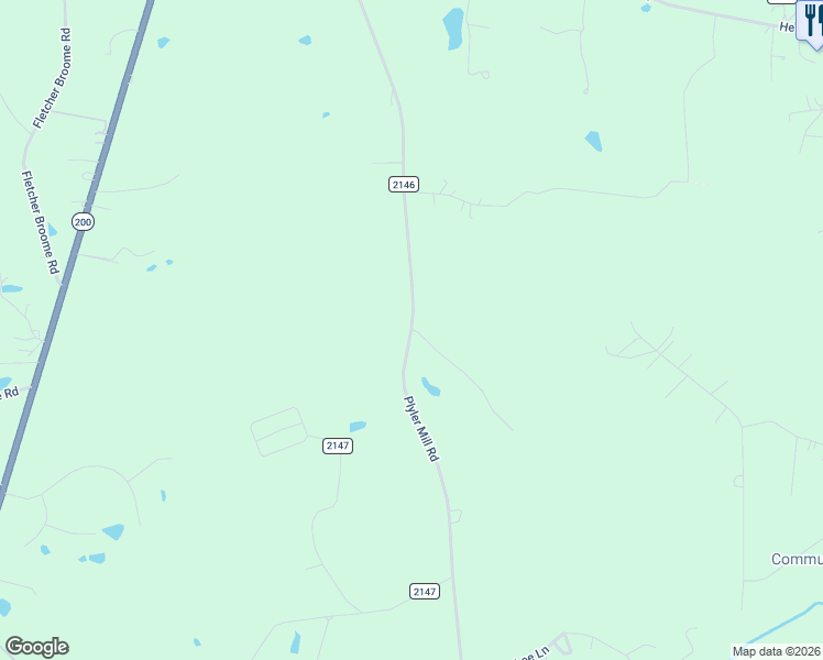 map of restaurants, bars, coffee shops, grocery stores, and more near 2723 Plyler Mill Road in Monroe