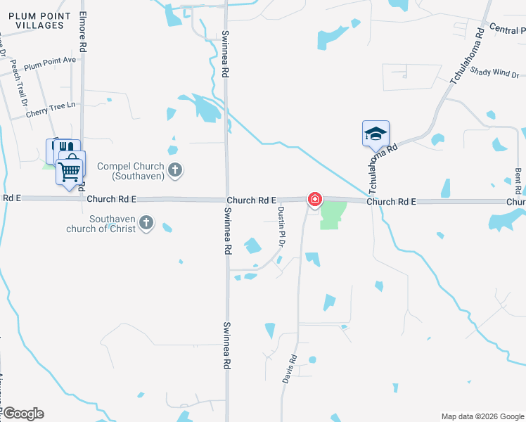 map of restaurants, bars, coffee shops, grocery stores, and more near 1120 Tanglewood Cove in Southaven