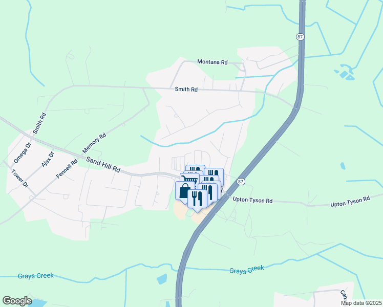 map of restaurants, bars, coffee shops, grocery stores, and more near 4244 Hondo Drive in Fayetteville