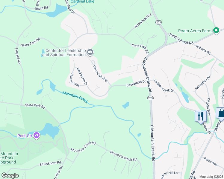 map of restaurants, bars, coffee shops, grocery stores, and more near 101 Beckworth Drive in Taylors