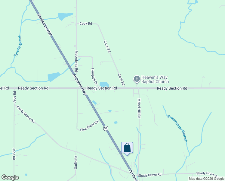 map of restaurants, bars, coffee shops, grocery stores, and more near 3849 Ready Section Road in Ardmore