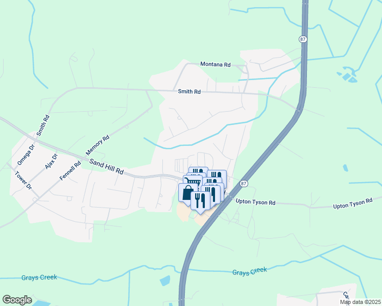 map of restaurants, bars, coffee shops, grocery stores, and more near 4244 Hondo Drive in Fayetteville