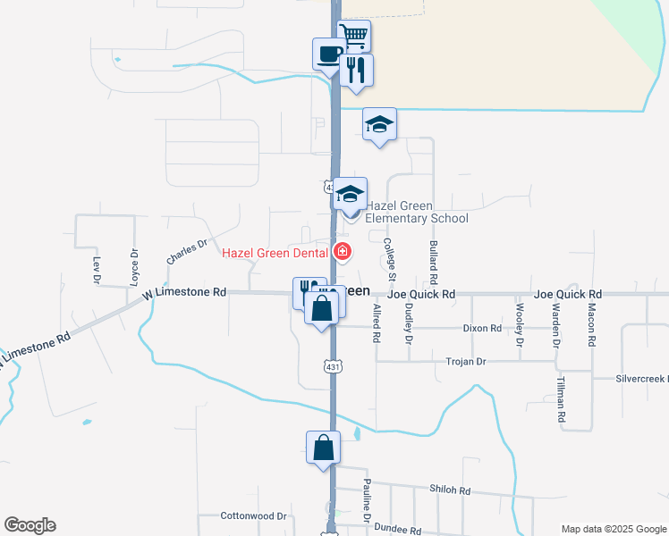 map of restaurants, bars, coffee shops, grocery stores, and more near 14250 U.S. 231 in Hazel Green