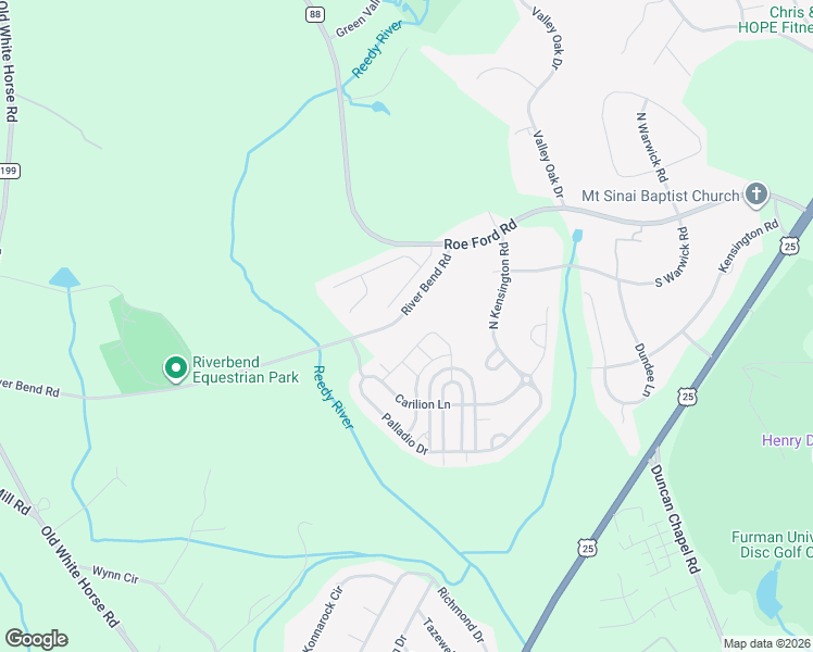 map of restaurants, bars, coffee shops, grocery stores, and more near 230 River Bend Road in Greenville