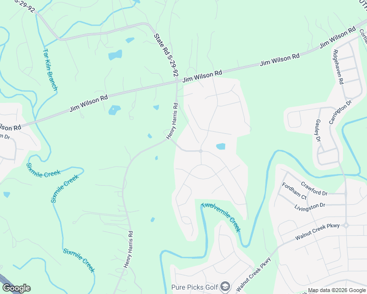 map of restaurants, bars, coffee shops, grocery stores, and more near 7290 Twelve Mile Creek Road in Lancaster