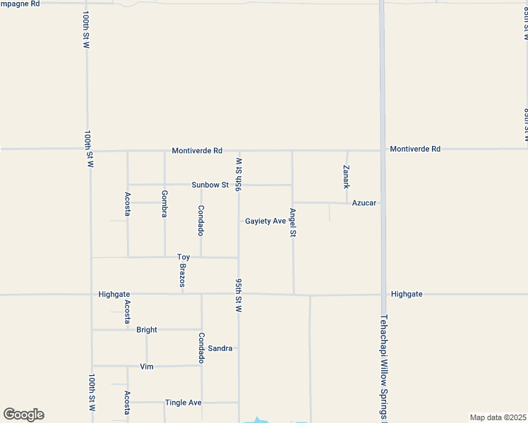 map of restaurants, bars, coffee shops, grocery stores, and more near Gayiety Avenue in Kern County