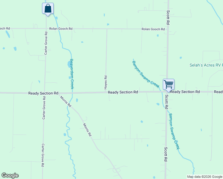 map of restaurants, bars, coffee shops, grocery stores, and more near 1811 Ready Section Road in Toney