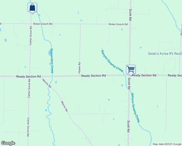 map of restaurants, bars, coffee shops, grocery stores, and more near 1779 Ready Section Road in Toney