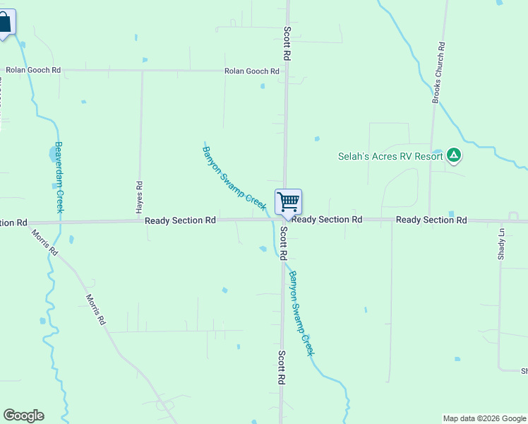 map of restaurants, bars, coffee shops, grocery stores, and more near 1631 Ready Section Road in Toney