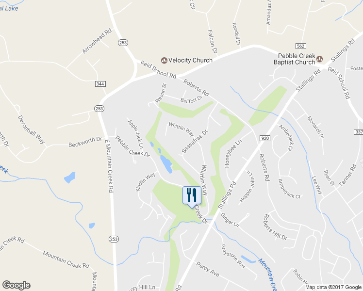 map of restaurants, bars, coffee shops, grocery stores, and more near 206 Sassafras Drive in Taylors