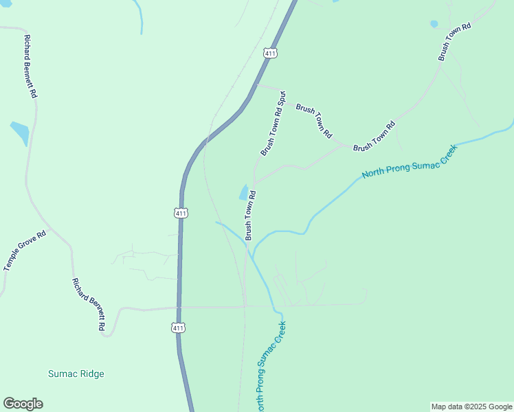 map of restaurants, bars, coffee shops, grocery stores, and more near 594 Brush Town Road in Crandall