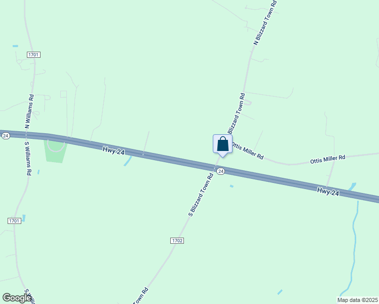 map of restaurants, bars, coffee shops, grocery stores, and more near 2343 North Carolina 24 in Beulaville