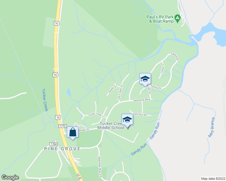 map of restaurants, bars, coffee shops, grocery stores, and more near 107 Realini Drive in Havelock