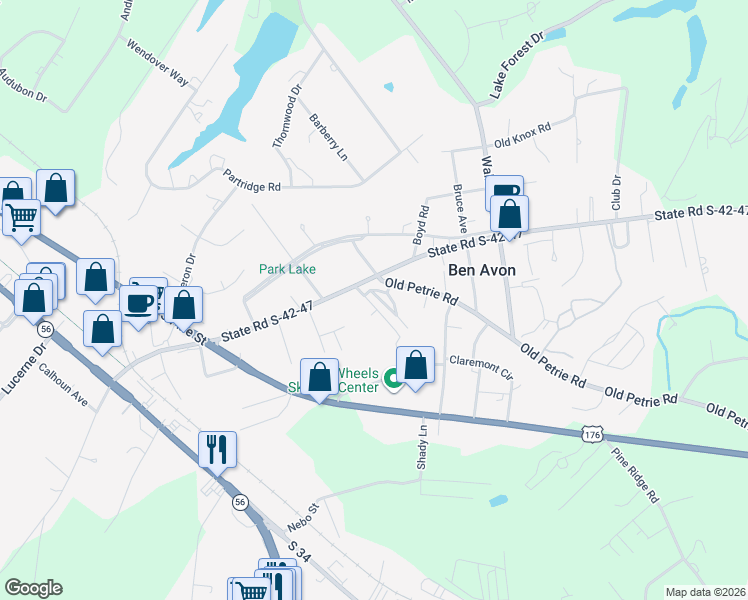 map of restaurants, bars, coffee shops, grocery stores, and more near 2273 Middle Drive in Spartanburg