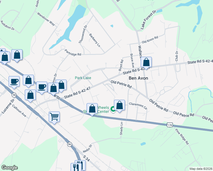 map of restaurants, bars, coffee shops, grocery stores, and more near 2273 Middle Drive in Spartanburg