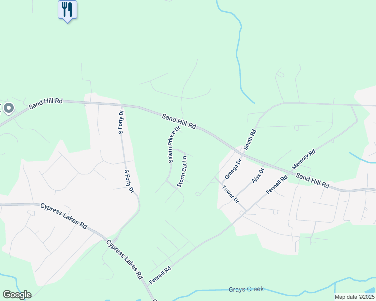 map of restaurants, bars, coffee shops, grocery stores, and more near 1906 Sand Hill Road in Hope Mills