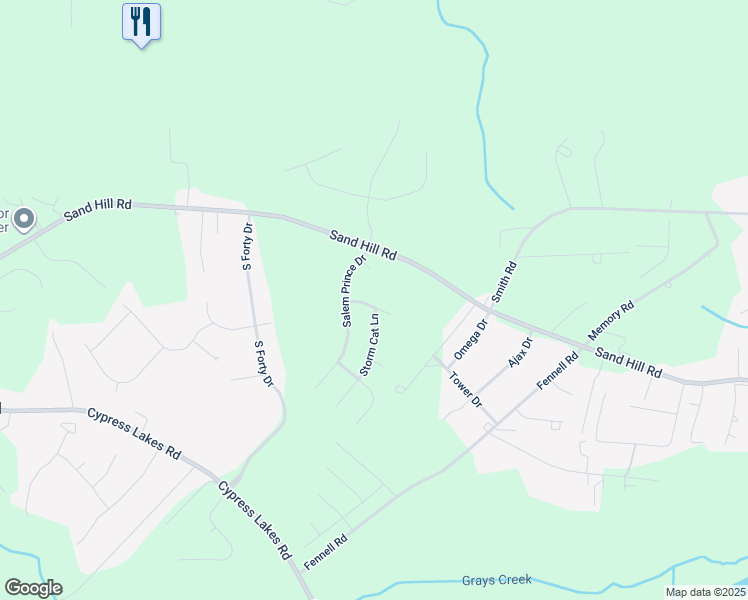 map of restaurants, bars, coffee shops, grocery stores, and more near 1717 Thunder Gulch Trail in Hope Mills