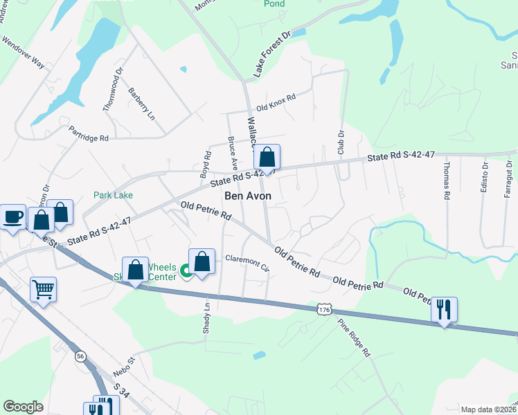 map of restaurants, bars, coffee shops, grocery stores, and more near 2409 Andrews Road in Spartanburg