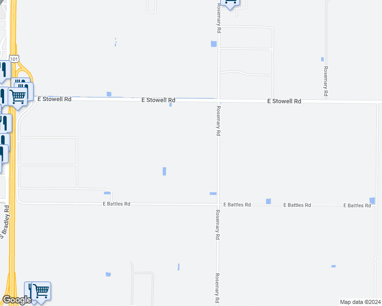 map of restaurants, bars, coffee shops, grocery stores, and more near 1470 East Stowell Road in Santa Maria