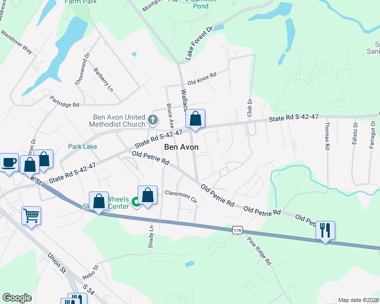 map of restaurants, bars, coffee shops, grocery stores, and more near 2409 Andrews Road in Spartanburg
