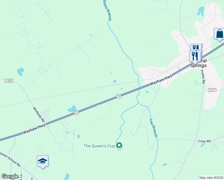 map of restaurants, bars, coffee shops, grocery stores, and more near in Mineral Springs