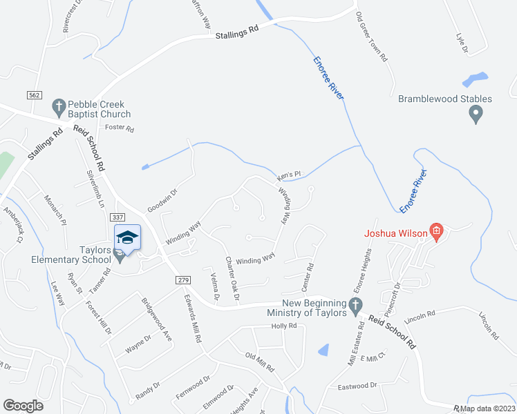 map of restaurants, bars, coffee shops, grocery stores, and more near 1012 Havelock Drive in Taylors