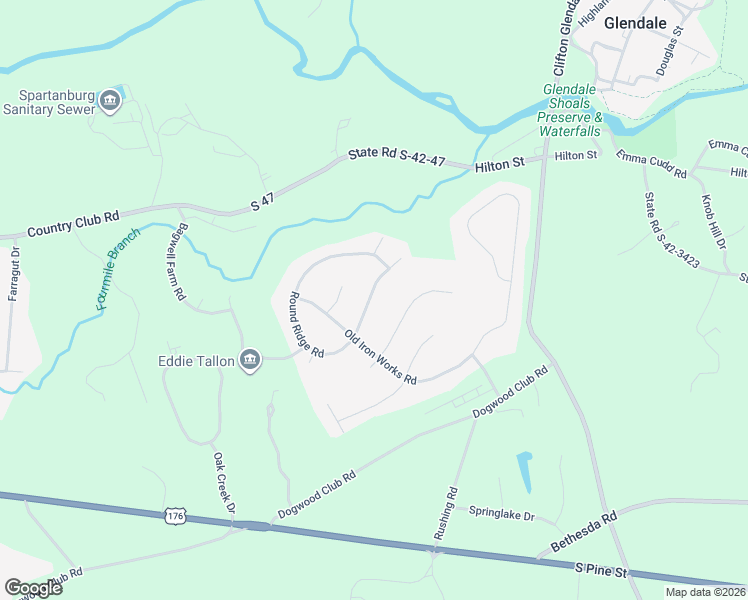 map of restaurants, bars, coffee shops, grocery stores, and more near 321 Matchlock Commons in Spartanburg