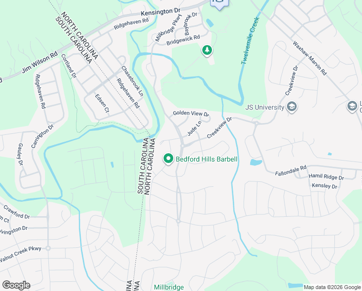 map of restaurants, bars, coffee shops, grocery stores, and more near Millbridge Parkway in Waxhaw