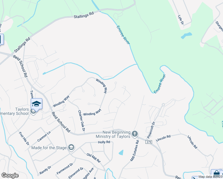 map of restaurants, bars, coffee shops, grocery stores, and more near 1003 Still Hollow Lane in Taylors
