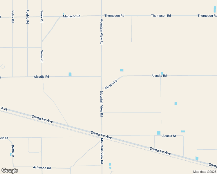 map of restaurants, bars, coffee shops, grocery stores, and more near Alcudia Road in San Bernardino County