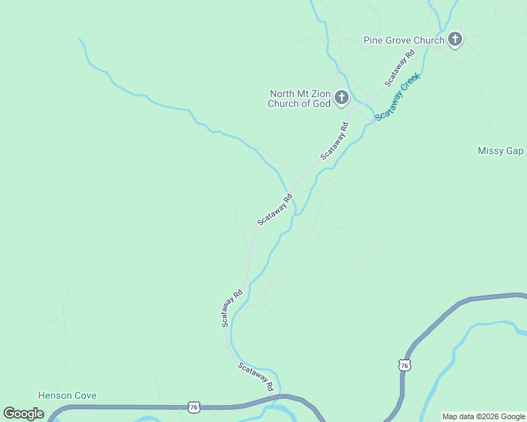map of restaurants, bars, coffee shops, grocery stores, and more near 323 Scataway Road in Hiawassee