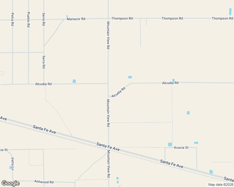 map of restaurants, bars, coffee shops, grocery stores, and more near 22514 Alcudia Road in Hinkley