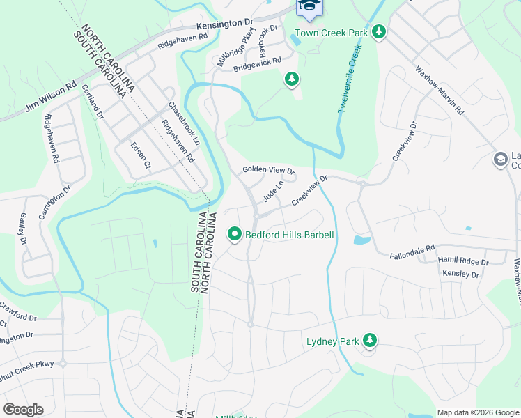 map of restaurants, bars, coffee shops, grocery stores, and more near 109 Landau Road in Waxhaw