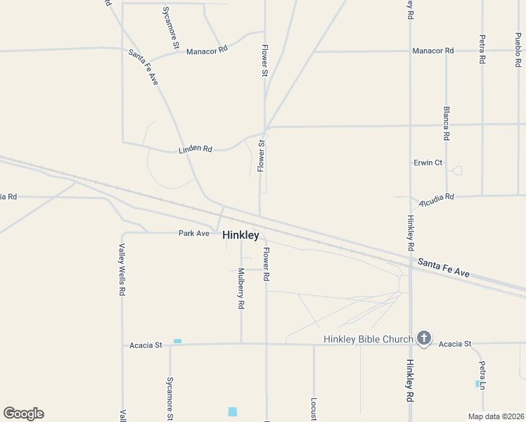 map of restaurants, bars, coffee shops, grocery stores, and more near 21292 Santa Fe Avenue in Hinkley