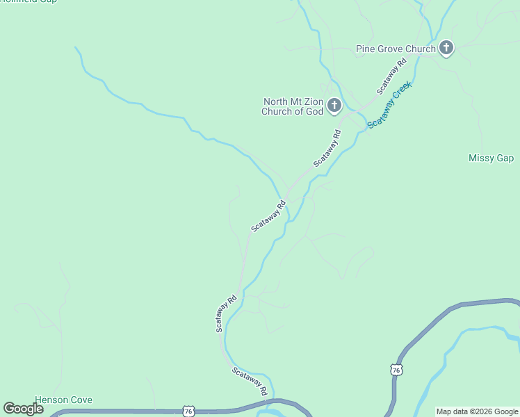 map of restaurants, bars, coffee shops, grocery stores, and more near 323 Scataway Road in Hiawassee