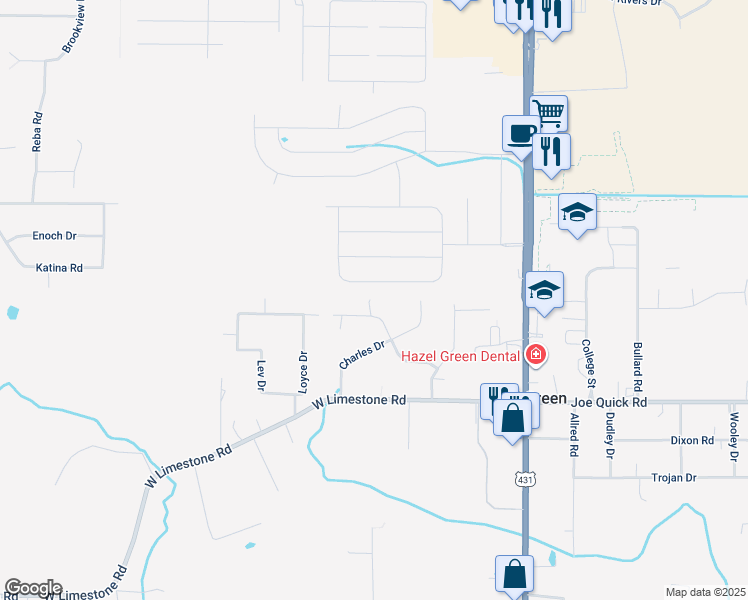map of restaurants, bars, coffee shops, grocery stores, and more near 189 Sutton Drive in Hazel Green