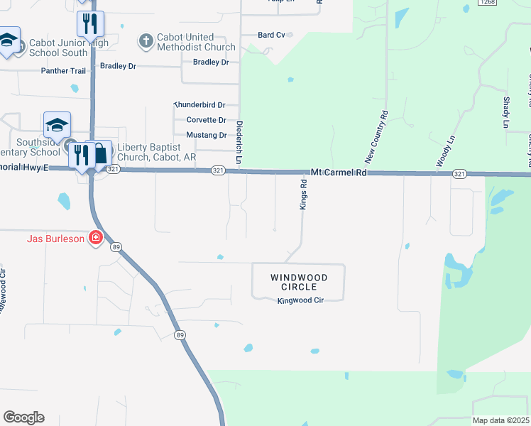 map of restaurants, bars, coffee shops, grocery stores, and more near 72 Castle Heights Drive in Cabot