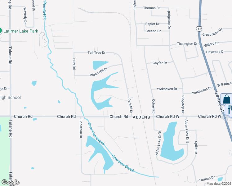 map of restaurants, bars, coffee shops, grocery stores, and more near 2140 Shannon Cove in Horn Lake