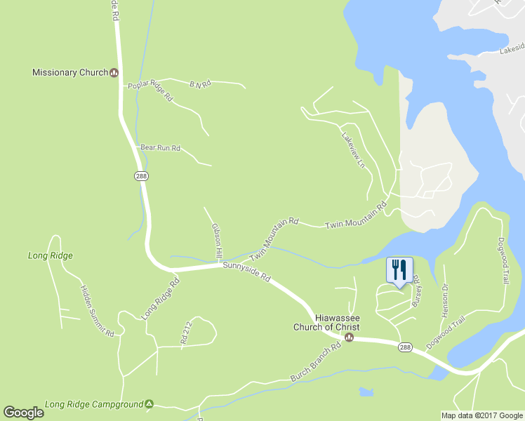 map of restaurants, bars, coffee shops, grocery stores, and more near 899-893 Bauer Road in Hiawassee