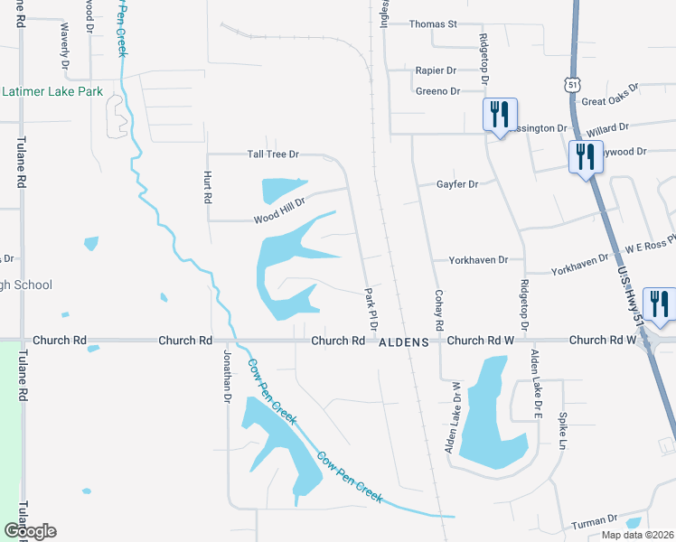 map of restaurants, bars, coffee shops, grocery stores, and more near 2140 Shannon Cove in Horn Lake