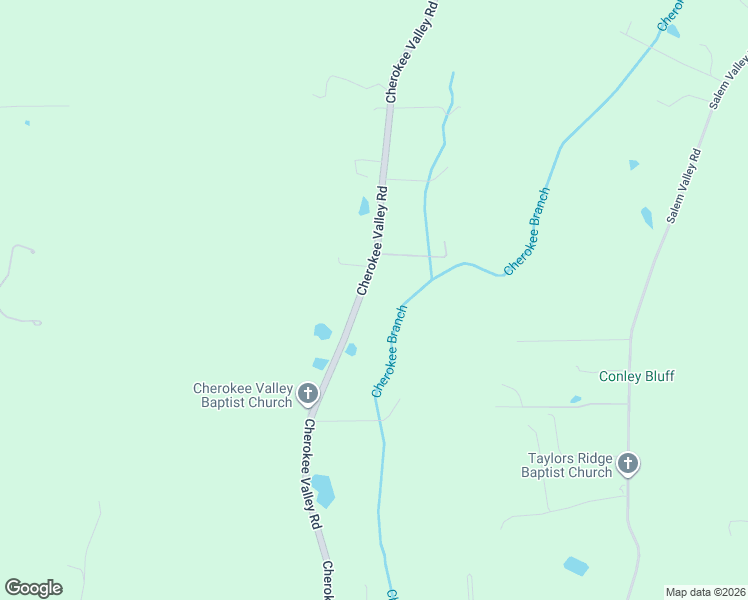map of restaurants, bars, coffee shops, grocery stores, and more near 1822 Cherokee Valley Road in Ringgold