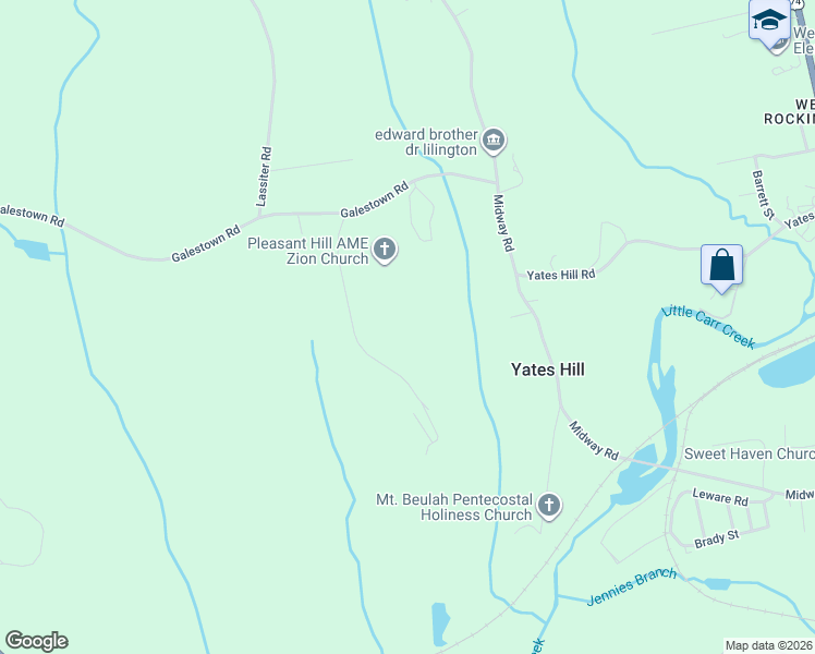 map of restaurants, bars, coffee shops, grocery stores, and more near 177 Lake Road in Rockingham