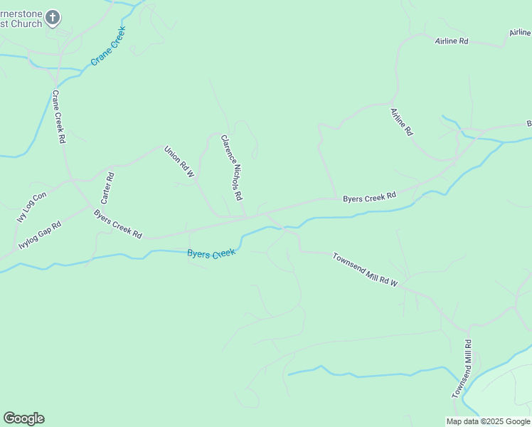 map of restaurants, bars, coffee shops, grocery stores, and more near 6877 Byers Creek Road in Young Harris