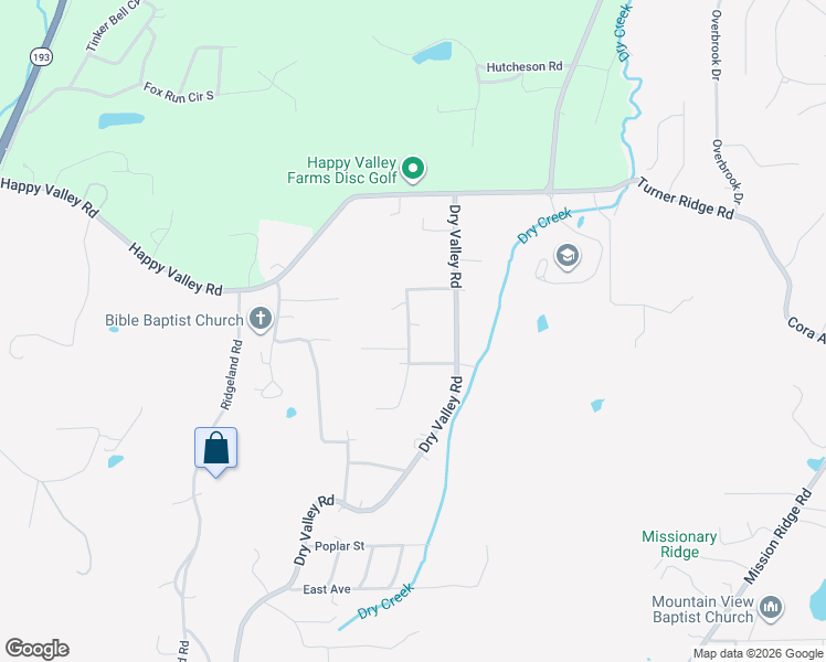 map of restaurants, bars, coffee shops, grocery stores, and more near 195 Neal Drive in Rossville