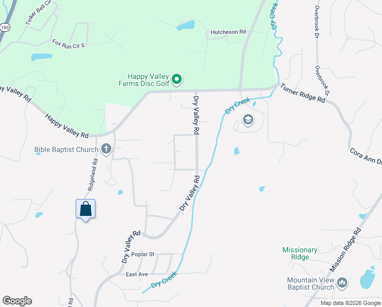map of restaurants, bars, coffee shops, grocery stores, and more near 195 Neal Drive in Rossville