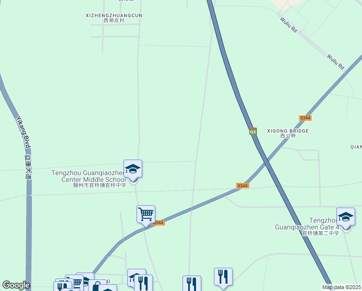 map of restaurants, bars, coffee shops, grocery stores, and more near in Zaozhuang