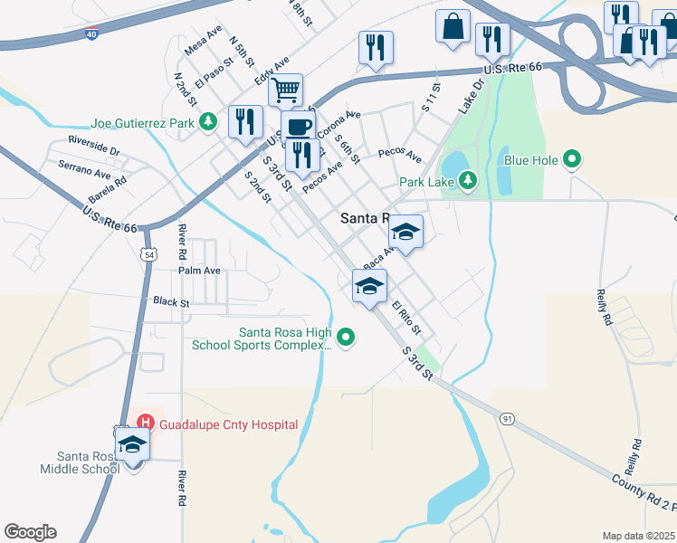 map of restaurants, bars, coffee shops, grocery stores, and more near in Santa Rosa