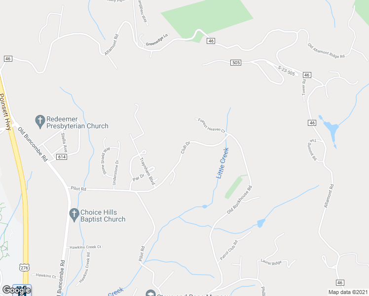 map of restaurants, bars, coffee shops, grocery stores, and more near 136 Club View Drive in Greenville