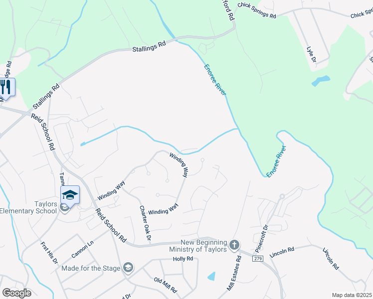 map of restaurants, bars, coffee shops, grocery stores, and more near Ken's Place in Taylors